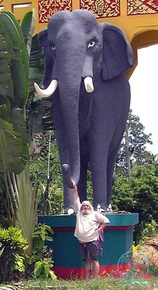 Mycologist John Allen in front of the Elephant Gate where he collected Elephant Gate cubensis mushroom spores