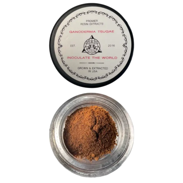 Labeled Reishi Resin jar
