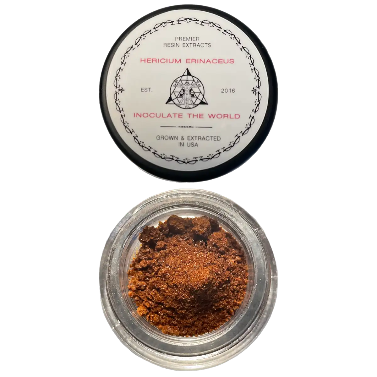 jar of lions mane resin with lid