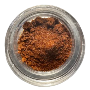 jar of brown colored lions mane crystals