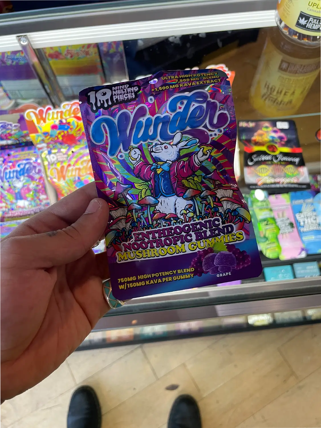 A package of Wunder brand gummies with a rabbit logo